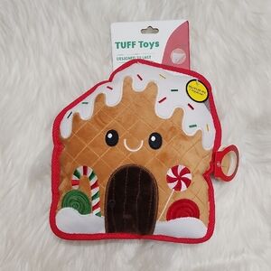 Gingerbread House Plush Dog Toy with Squeaker - New with Tags